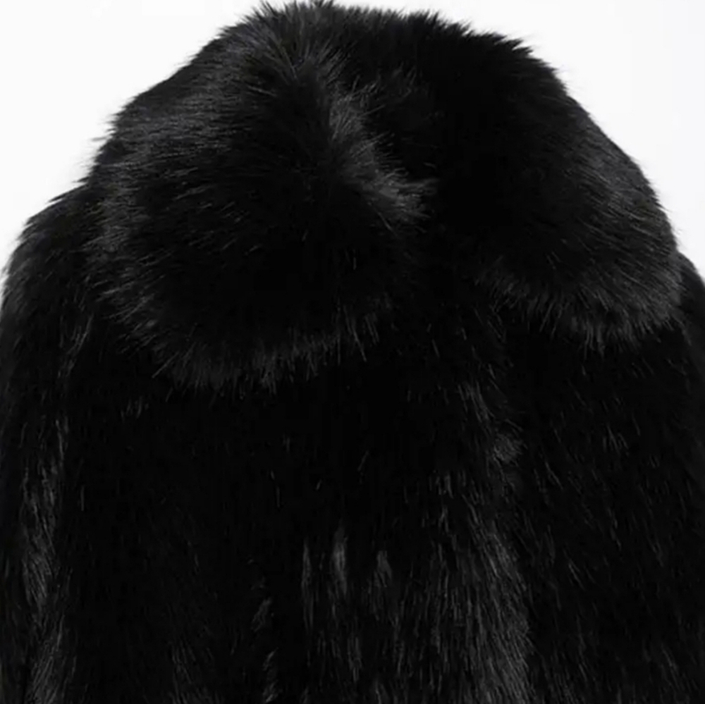 Faux Fur Coats Women Vintage Loose Lapel Single-breasted Plush Coat - Picture 4 of 6